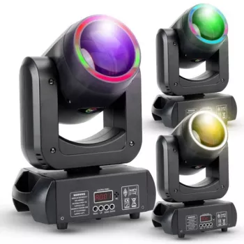 LIGHT4ME MH BEAM 150 RING Moving Head Beam mit RGB-Ring