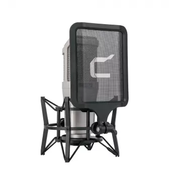 Comica STM01 USB-Kondensatormikrofon mit Nierencharakteristik, 24-bit/48kHz, Echtzeit-Monitoring, Gain-Regler, Stummschaltung, Ganzmetallgehäuse, Tischständer, Pop-Filter