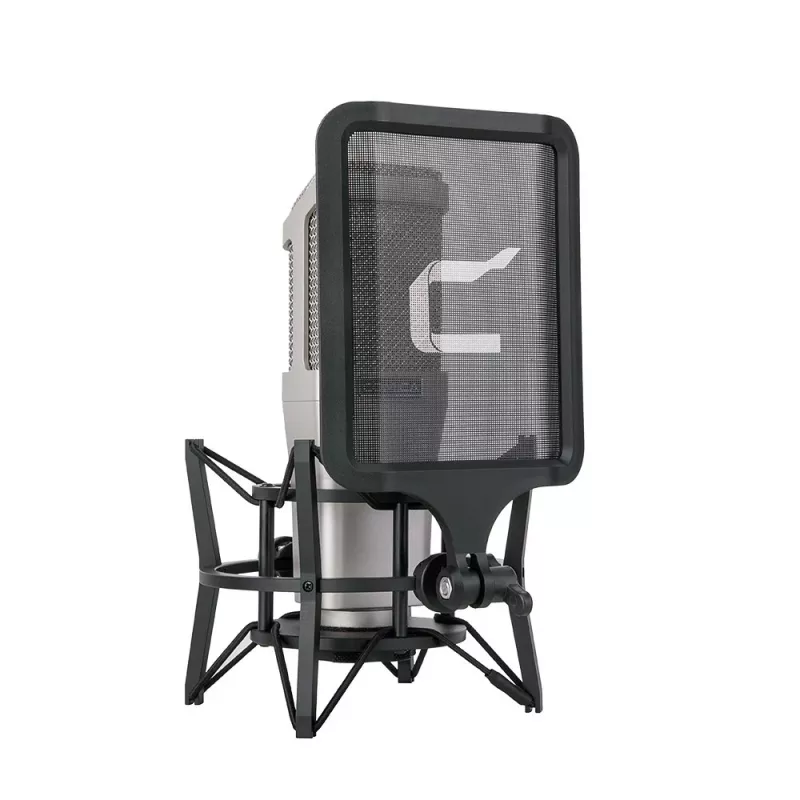 Comica STM01 USB-Kondensatormikrofon mit Nierencharakteristik, 24-bit/48kHz, Echtzeit-Monitoring, Gain-Regler, Stummschaltung, Ganzmetallgehäuse, Tischständer, Pop-Filter