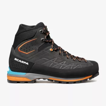 Scarpa Zodiac Tech GTX Bergschuhe, GORE-TEX Performance Comfort, Perwanger-Leder, Vibram-Mont-Sohle, Anthracite/Tonic Orange, EU 44