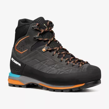 Scarpa Zodiac Tech GTX Bergschuhe, GORE-TEX Performance Comfort, Perwanger-Leder, Vibram-Mont-Sohle, Anthracite/Tonic Orange, EU 44