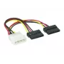 EXSYS SATA-Strom-Y-Kabel 4-Pin Molex auf 2x 15-Pin SATA, 15cm EX-K3611
