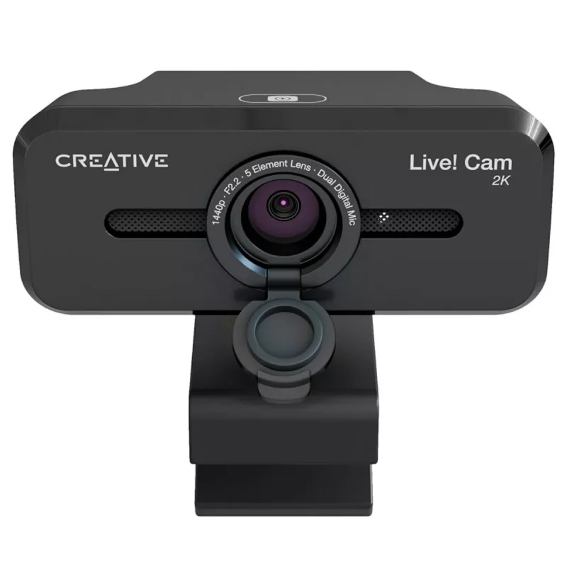 Creative Live! Cam Sync V3 2K QHD Webcam mit Dual-Mikrofonen und Privatsphäre-Verschluss, Schwarz