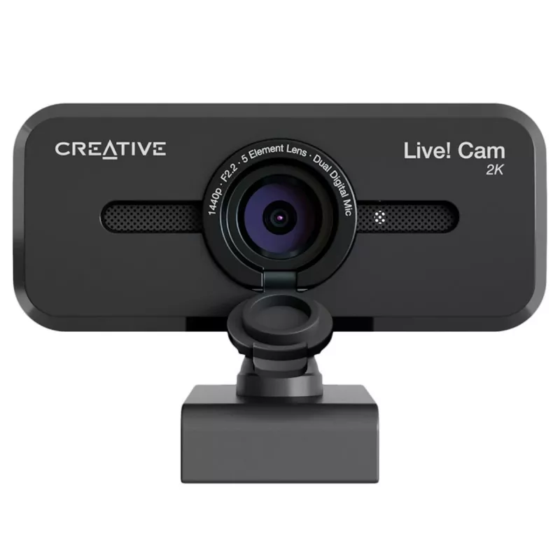 Creative Live! Cam Sync V3 2K QHD Webcam mit Dual-Mikrofonen und Privatsphäre-Verschluss, Schwarz