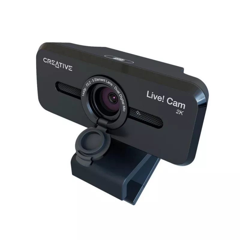 Creative Live! Cam Sync V3 2K QHD Webcam mit Dual-Mikrofonen und Privatsphäre-Verschluss, Schwarz