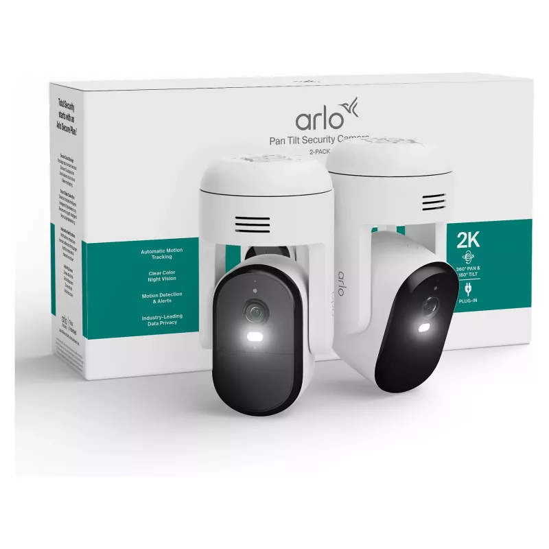 Arlo Essential 3 2K PTZ Überwachungskamera (2er-Pack, Weiß)