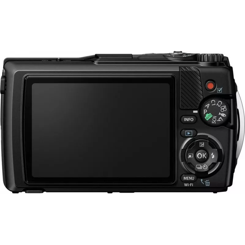 OM System Tough TG-7 Schwarz Robuste Kompaktkamera, 12 MP, 4K Video, wasserdicht 15m