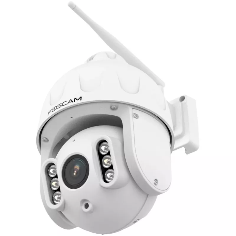 FOSCAM SD8P Außenkamera mit Schwenk-/Neigefunktion und WLAN, 8MP 4K, 4x optischer Zoom, IP66, Weiß