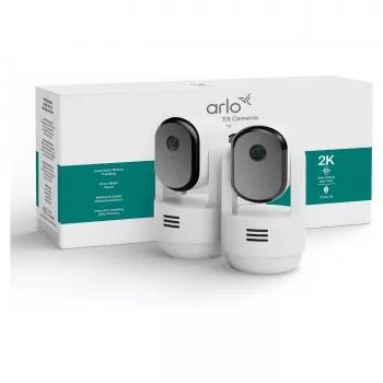 Arlo Essential 3 2K Pan-Tilt-Zoom Innenraum-Überwachungskamera (2er-Pack, Weiß)