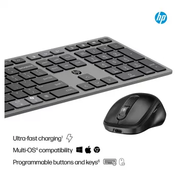 HP 720 Multi-Device Kabellose Tastatur und Maus Combo - Twilight Black 9T5A9AA#ABD