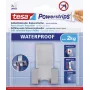 tesa Powerstrips Rasiererhalter WAVE WASSERFEST, Edelstahl, für Nassbereiche (Dusche/Badezimmer), 1 Stück