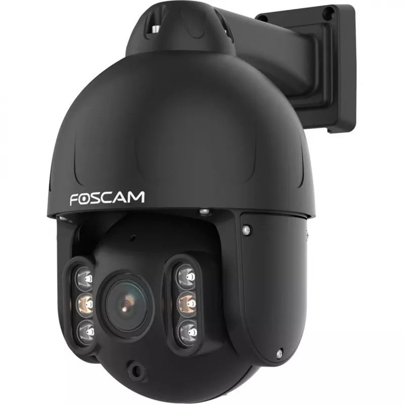 Foscam SD8EP Außenkamera mit Schwenk-/Neigefunktion und PoE, 8MP 4K, 4x optischer Zoom, IP66, Schwarz
