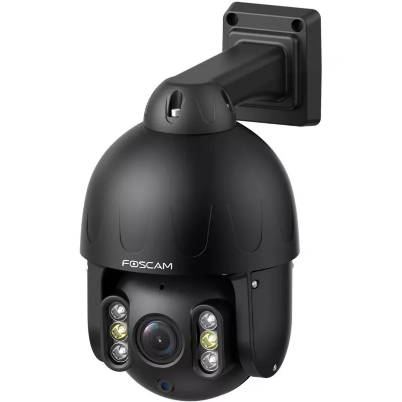 Foscam SD8EP Außenkamera mit Schwenk-/Neigefunktion und PoE, 8MP 4K, 4x optischer Zoom, IP66, Schwarz