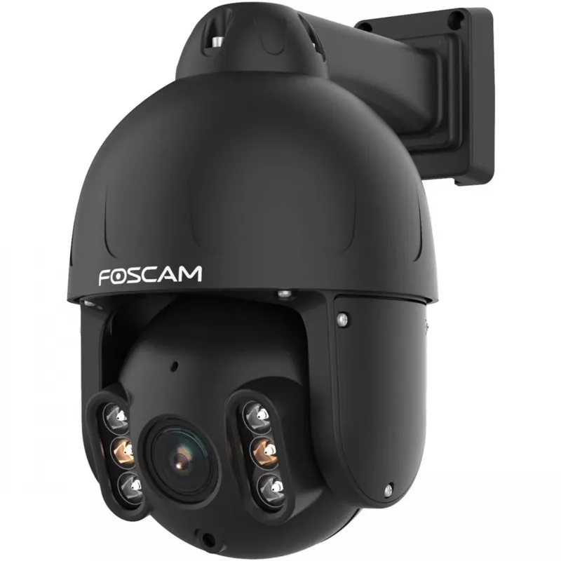 Foscam SD8EP Außenkamera mit Schwenk-/Neigefunktion und PoE, 8MP 4K, 4x optischer Zoom, IP66, Schwarz