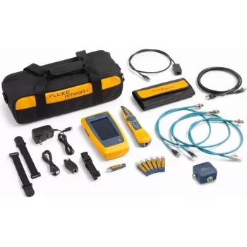 Fluke Networks LinkIQ Duo Industrial Ethernet Kabel- und Netzwerktester-Kit mit M12-Adaptern, PoE, bis zu 10 Gb/s, Li-Ion, CAT 3-8 6029135