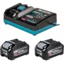 Makita 1916Y1-1 Power Source Kit für 40V XGT Werkzeuge (2x BL4040F 4,0Ah Akkus & DC40RA Schnellladegerät)