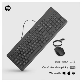 HP 150 – Tastatur-und-Maus-Set – USB – GB – Schwarz