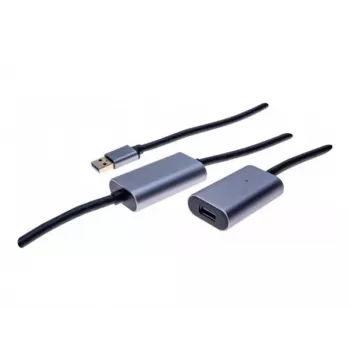 EXERTIS CONNECT Aktives USB 3.0 Verlängerungskabel 10m, USB-A Stecker auf USB-A Buchse, 5Gbps, Schwarz 149264