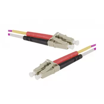 EXERTIS CONNECT 10m LC/UPC auf LC/UPC OM4 Multimode Duplex LWL Patchkabel, LSZH, Erika Violett 392786