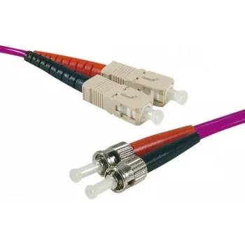 EXERTIS CONNECT OM4 Glasfaser-Patchkabel, 50/125 µm, 2x ST auf SC Duplex, Erika-Violett, 1 m, UPC 392821