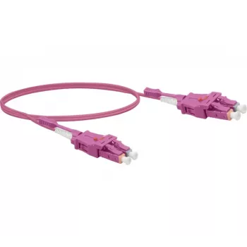 EXERTIS CONNECT Uniboot LWL-Patchkabel, 50/125 µm OM4, LC Duplex auf LC Duplex, UPC, Erika Violet, 3,0 m 392953