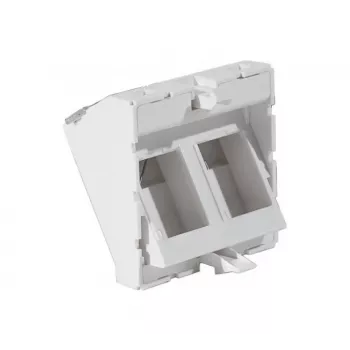 EXERTIS CONNECT Blenden-Einsatz 45x45mm für 2 Keystone-Module, 30°, Signalweiß RAL 9003 911711