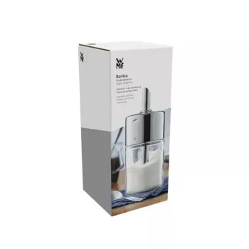 WMF Basic Zuckerstreuer 200 ml, Cromargan® Edelstahl und Glas, Silber/Transparent