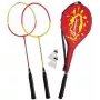 SCHILDKROT Badminton-Set für 2 Spieler, Rot/Gelb, gehärtete Stahlschläger, Freizeitqualität, 970902