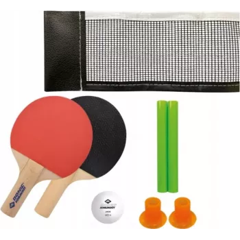 DONIC SCHILDKRÖT Mini-Tischtennis-Set – 2 FSC-Schläger (140 x 90 mm), Ball, Netz 788460