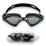 SCHILDKRÖT Murano Erwachsenen-Schwimmbrille, Weiß/Schwarz, Weiche Silikondichtungen, Geteiltes Kopfband, Anti-Beschlag, UV-Schutz 940056