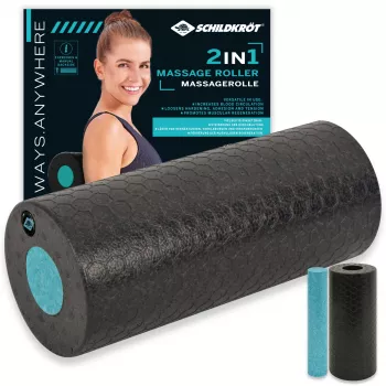 SCHILDKROT 2-in-1 Massage-Roller-Set Schwarz/Blau EPP-Schaumstoff 960237