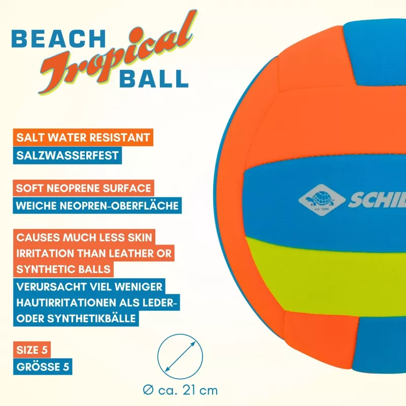 SCHILDKRÖT Neopren-Strandball Tropical, Größe 5, 210 mm 970299