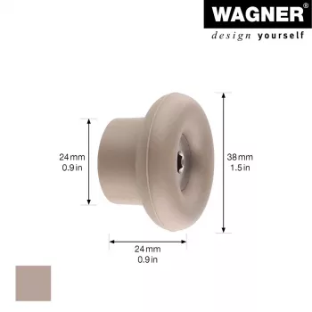 Wagner design yourself DOT Garderobenhaken, Taupe, 1 Haken, Zinkdruckguss, Schraubmontage 17022121