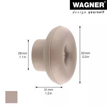 Wagner design yourself DOT GH 0222 Garderobenhaken, 1 Haken, Taupe, 40 mm, Kunststoff 17022221