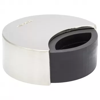 Wagner design yourself EH 5151 Türstopper Zinkdruckguss mit Gummipuffer, verchromt, Ø50 mm, zum Anschrauben, Silber 15515111