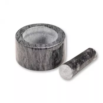 Kesper Piesta Marmor Mörser und Stößel Set, Schwarz