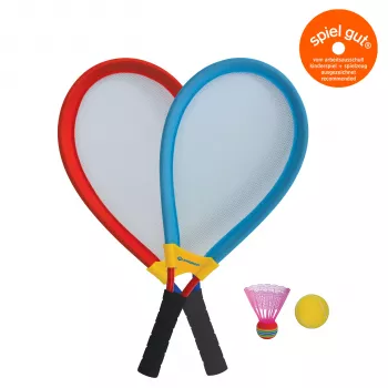 SCHILDKROT Giant Racket-Set Blau/Rot, überdimensionale Schläger mit Netz bespannt 970150