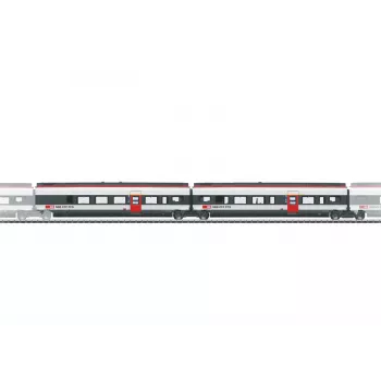 Märklin 043453 H0 SBB Giruno Ergänzungswagen-Set, 2-teilig, Epoche VI, AC, LED-Innenbeleuchtung