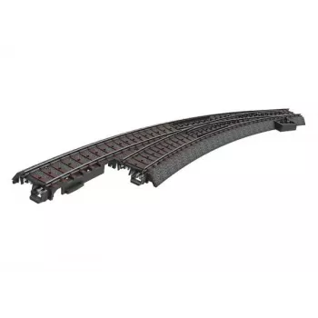 Märklin 24771 C-Gleis gebogene Weiche links, H0-Spur, manuell, schwarzes Bettung