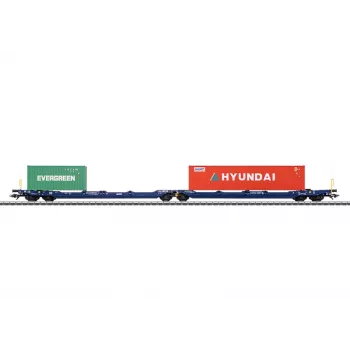 Märklin 47474 Sdggmrss Doppeltaschenwagen H0 Maßstab 1:87 Kobaltblau 393 mm