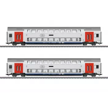 Märklin 043566 H0 Doppelstockwagen-Set SNCB M6 2. Klasse