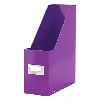 LEITZ Click & Store WOW Zeitschriftenhalter A4, violetter Hartkarton mit PP-Folie, Druckknopfmontage, 1 Stück (6047-00-62)