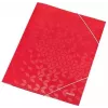 LEITZ WOW Gummizug-Dokumentenmappe A4, PP-kaschierter Karton, Rot, Eckgummizüge, 3 Innenklappen, Fassungsvermögen 150 Blatt 3982-00-26