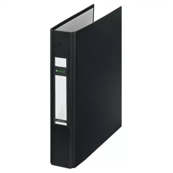 LEITZ Standard Ringbuch A5, 2 D-Ring, Schwarz, 37 mm Rücken 4213-00-95
