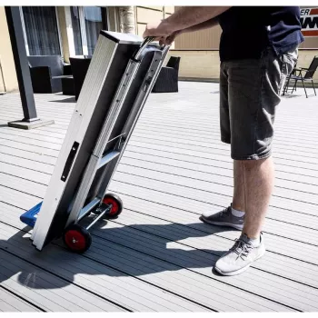 BRÜDER MANNESMANN Aluminium-Sackkarre 90 kg, ausziehbarem Griff 720–1090 mm, faltbar, Silber/Schwarz (099-T)
