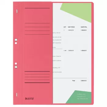 LEITZ Ösenhefter DIN A4 Manila-Karton Rot 250 g/m² Amtsheftung 90 mm Vorderdeckel 50er-Pack (3741-00-25)