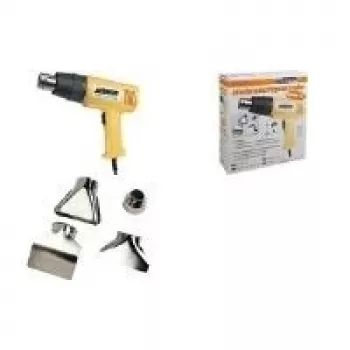 BRÜDER MANNESMANN Heißluftpistole 2000 W, 2 Temperatureinstellungen, 300 l/min Luftstrom, 550 °C max., ergonomischer Softgrip 49500