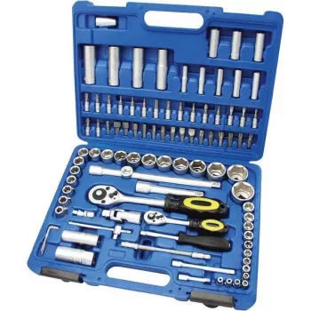 Brüder Mannesmann 94-teiliger Steckschlüsselsatz mit 1/4 Zoll und 1/2 Zoll Antrieb, Chrom-Vanadium-Stahl M98410