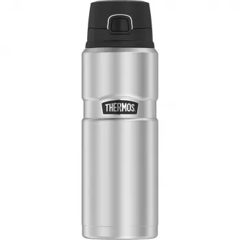 THERMOS Stainless King Bottle, 0,7 l Isolier-Trinkflasche aus Edelstahl mit Safety Lock, Push Button und Safe Flow Lid