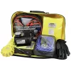 BRÜDER MANNESMANN Kfz-Notfall- und Pannenset mit Warndreieck, Warnweste, Erste-Hilfe-Set, Abschleppseil, Starthilfekabel, Arbeitshandschuhe in neon-gelber Nylontasche (M01782)